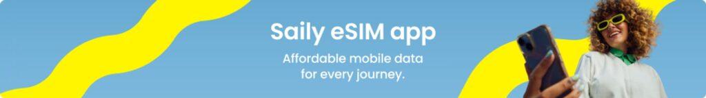 여행용 eSIM Saily앱 사용후기, 모바일 데이터 30% 절약 관련 사진 및 안내